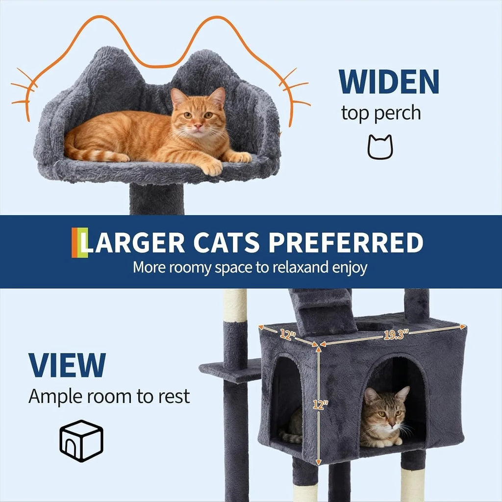 72 Inch Large Cat Tree Tower Condo Scratching Post for Cats