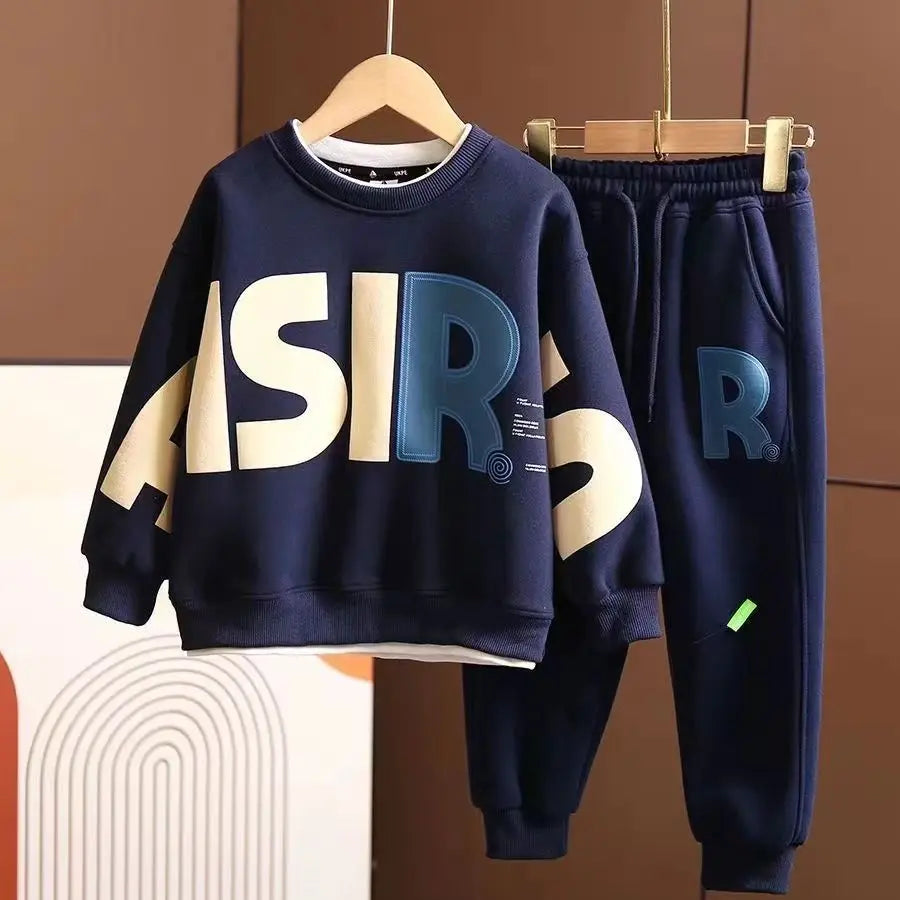 Boys' Autumn Winter Sportswear Sweatshirt and Pants Set
