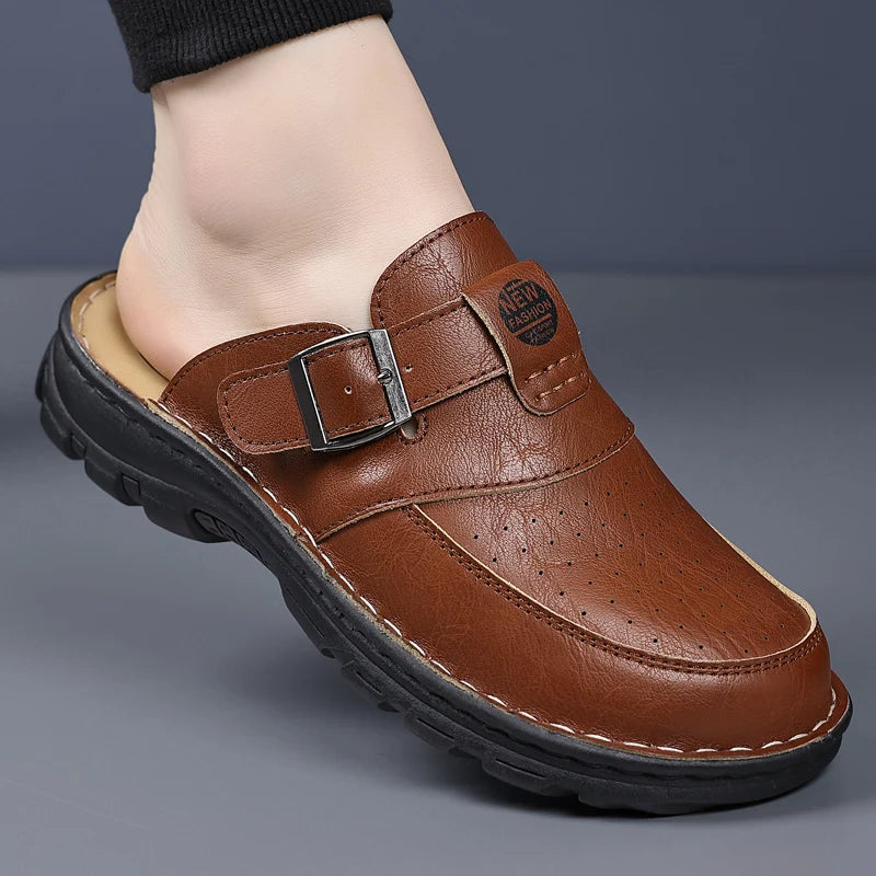 Men's Perforated Adjustable Strap Slip-On Clog Sandals PJ-0691
