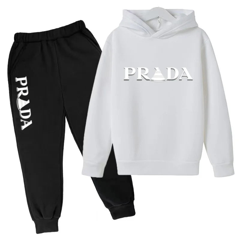 Kids' Printed Hooded Sweatshirt and Pants 2-Piece Set