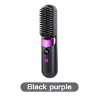 Cordless Ceramic Hair Straightener Brush with LED Display