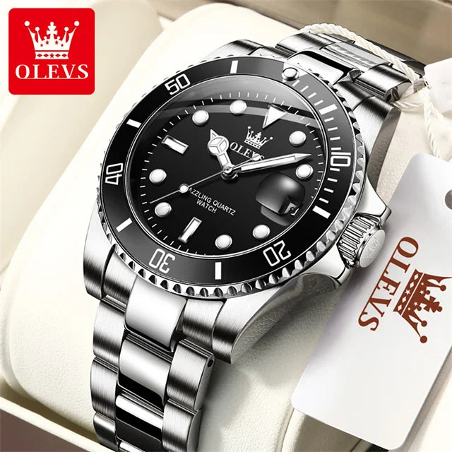 Men's Quartz Stainless Steel Watch with Auto Date