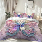 Butterfly Print Microfiber Duvet Cover Set