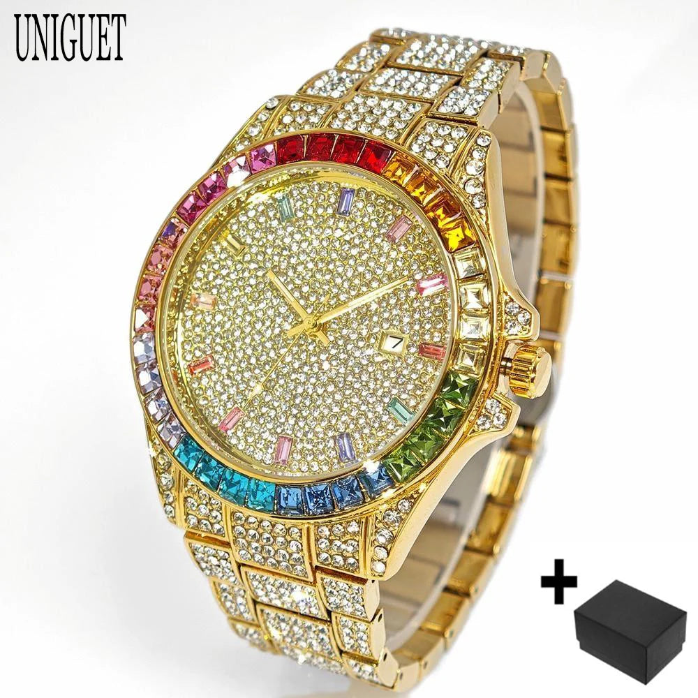 Men's Luxury Hip Hop Diamond Quartz Wristwatch
