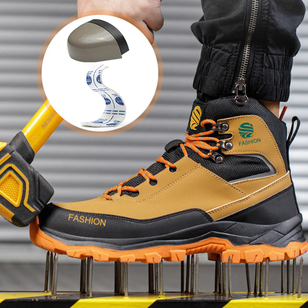 Men's Steel Toe Anti-Puncture High Top Work Sneakers