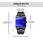 Men's Fashion Square Stainless Steel Quartz Wristwatch