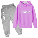 Kids' Printed Hooded Sweatshirt and Pants 2-Piece Set