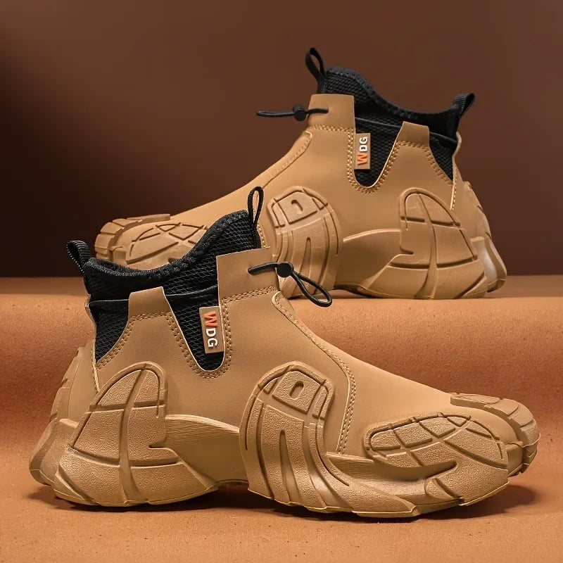 Men's High-Top Side-Zipper Work Casual Boots