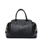 Women's Snake Pattern Cowhide Leather Shoulder Tote Bag