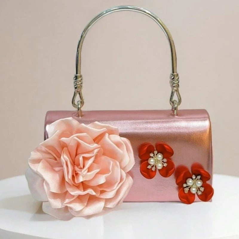Women's Luxury Floral Handle Evening Crossbody Bag