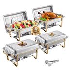 Stainless Steel Chafing Dish Buffet Set with Half Size Pans