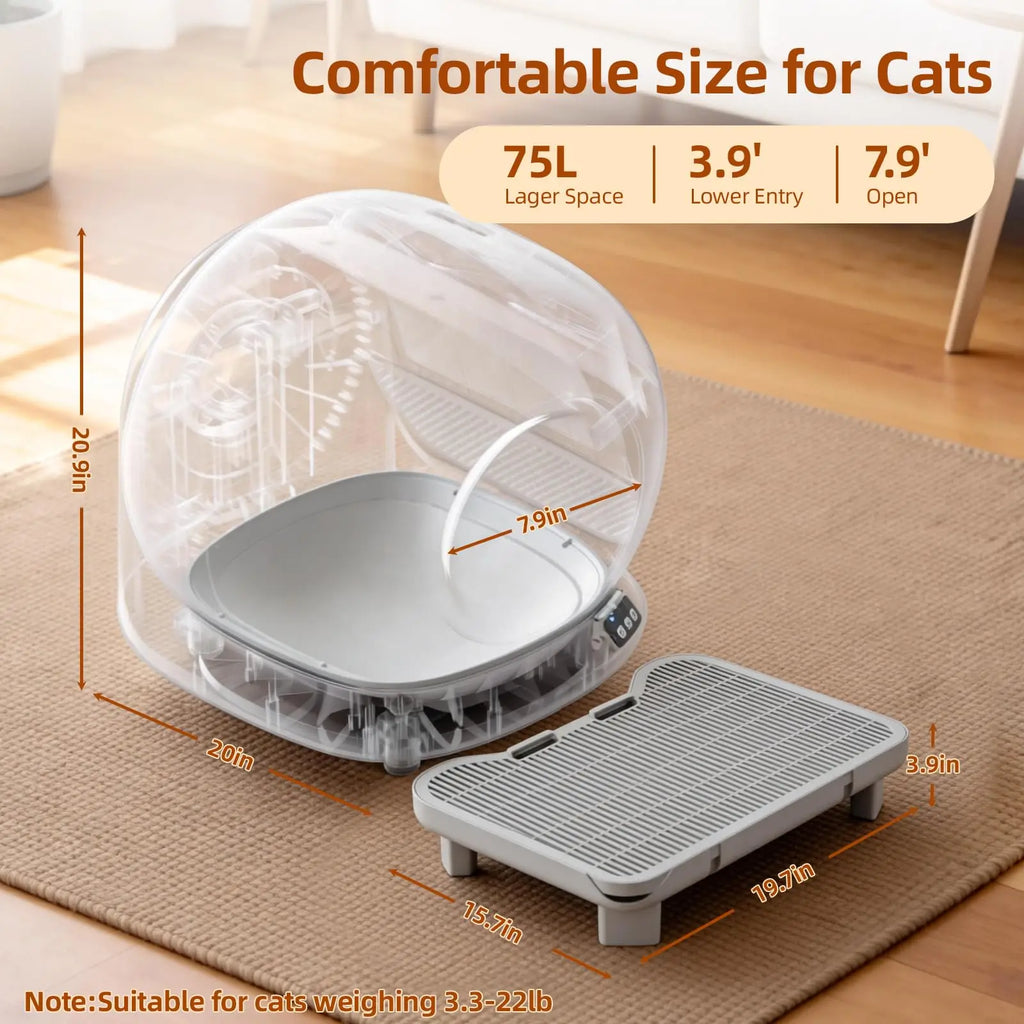Compact Automatic Self Cleaning Cat Litter Box for Cats
