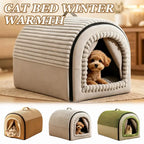 Cartoon Warm Enclosed Cat Bed Removable Washable Cushion