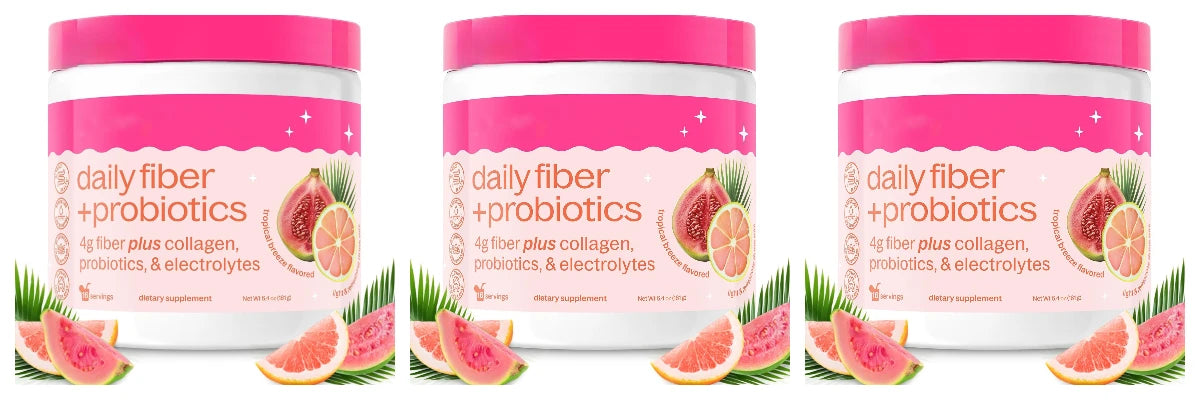 Fiber Probiotics Powder Acacia Collagen Peptides Electrolytes Tropical Breeze 16 Servings