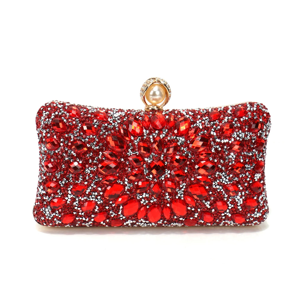 Women's Luxury Pearl Rhinestone Evening Clutch Bag