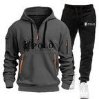Men's Windproof Hoodie and Pants Two Piece Set