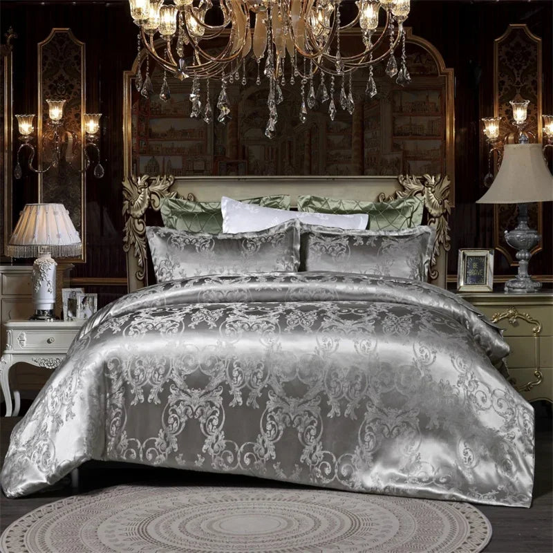 Silver Print Duvet Cover Set with Pillowcases