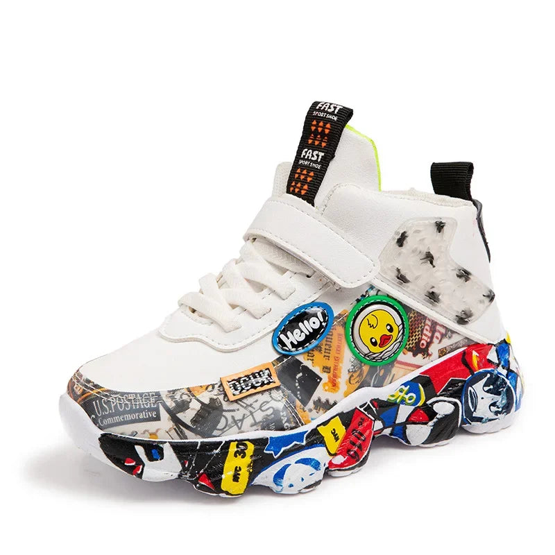 Kids' Cartoon Graffiti Sneakers