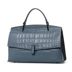 Women's Crocodile Pattern Genuine Leather Handbag Shoulder Tote Bag
