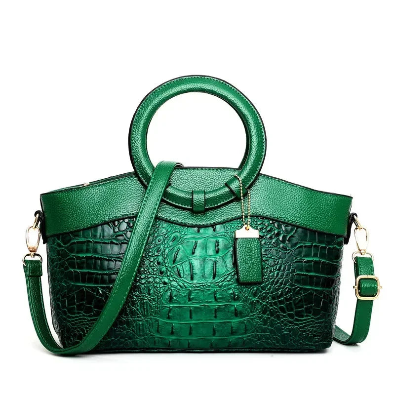 Women's Crocodile Pattern Handbag Shoulder Tote Bag H303-2