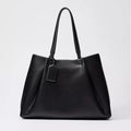Women's Solid Color PU Leather Handbag Shoulder Tote Bag