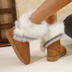 Women's Solid Color Mid-Calf Snow Boots