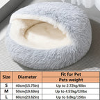 Shell-Shaped Plush Cat Bed for Small Dogs