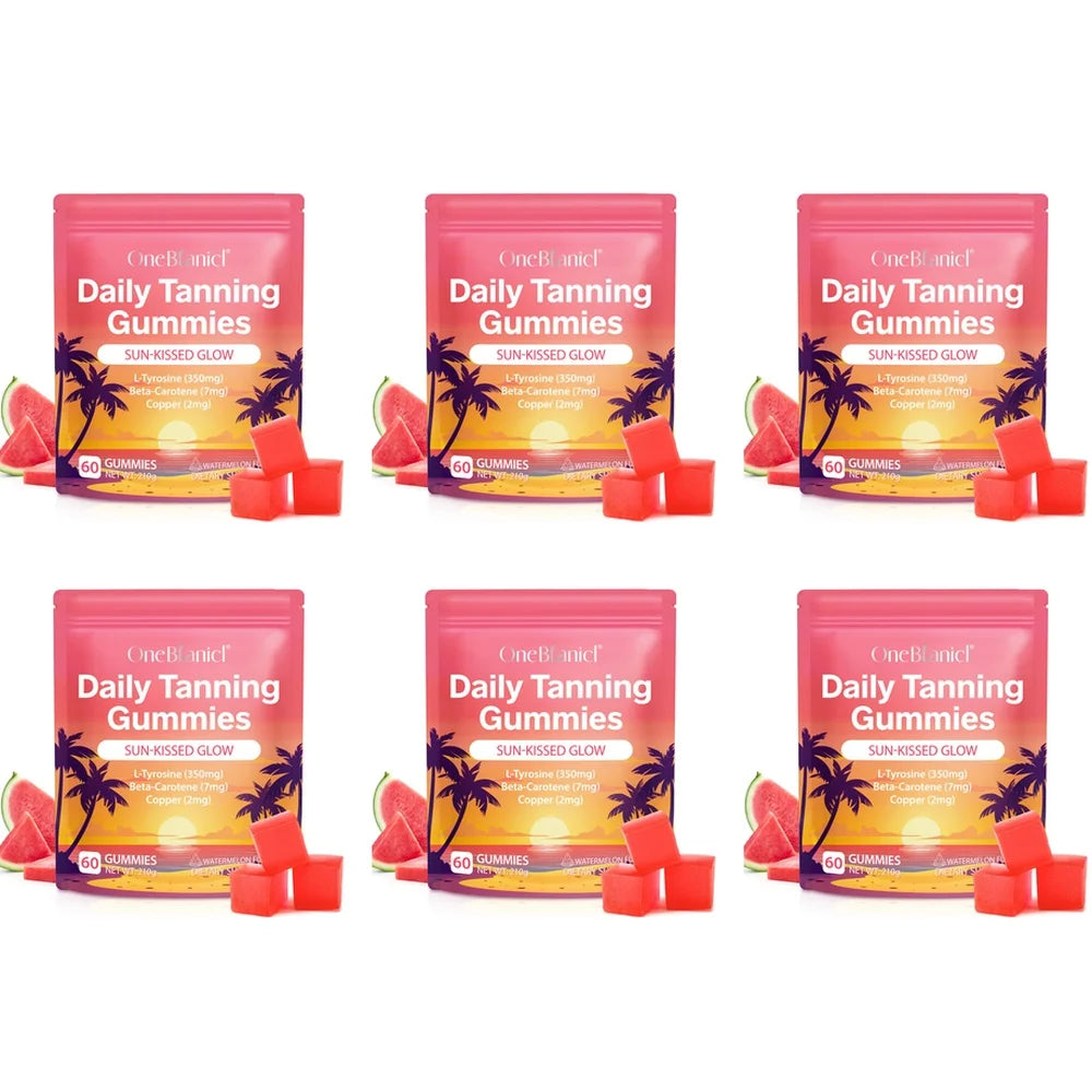 Natural Tanning Gummies L-Tyrosine Vitamin C Vegan 60 Pieces
