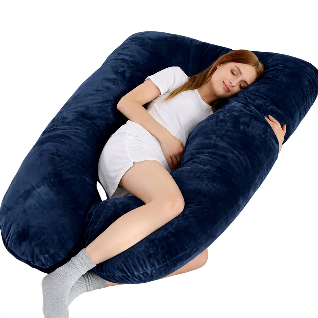 U-Shape Maternity Body Pillow Soft Fleece Pregnancy Support