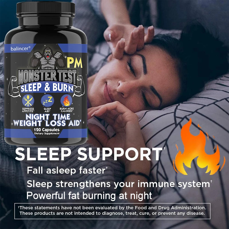 Nighttime Fat Burning Supplement with Magnesium Zinc Natural Plant Extracts