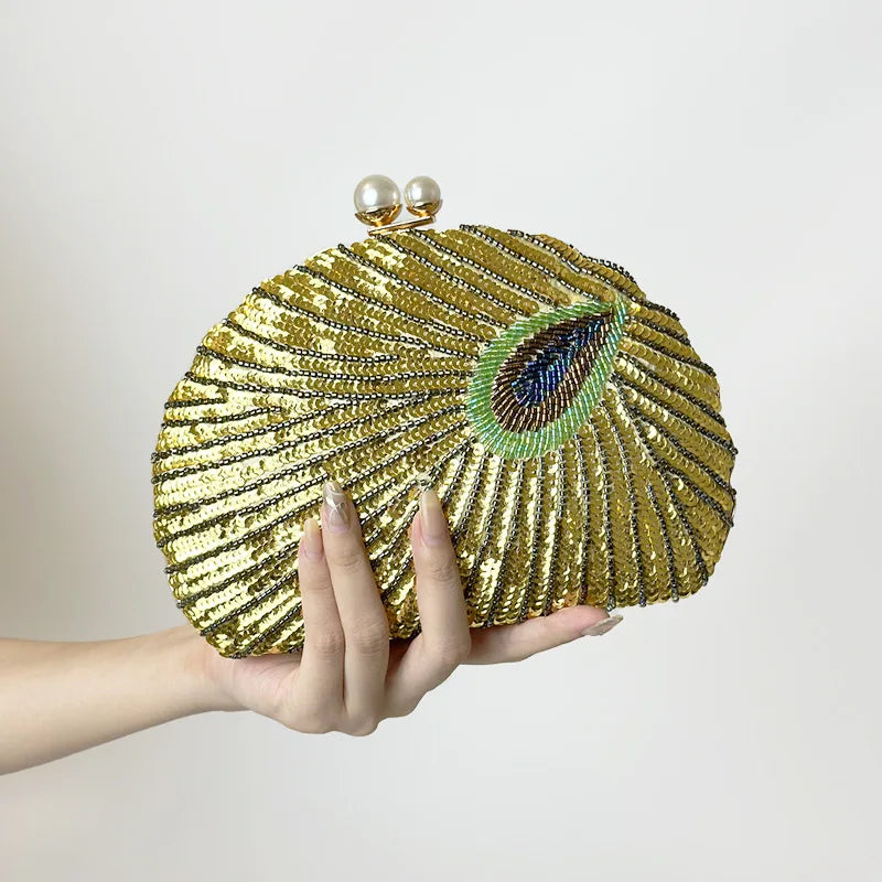 Women's Luxury Beaded Embroidery Evening Clutch Bag