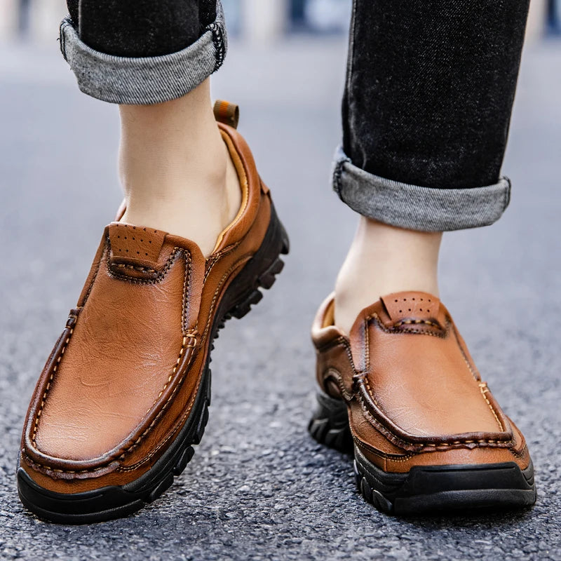 Men's Handmade Leather Slip-On Driving Shoes