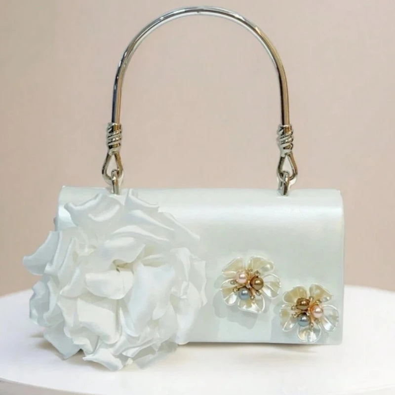 Women's Luxury Floral Handle Evening Crossbody Bag