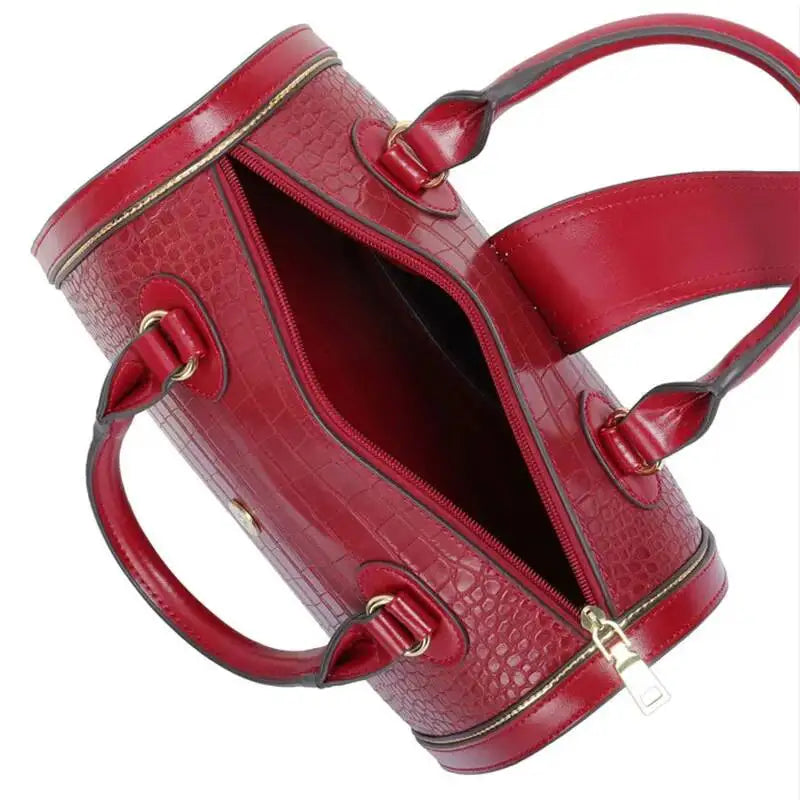 Women's Crocodile Pattern Leather Handbag Crossbody Bag