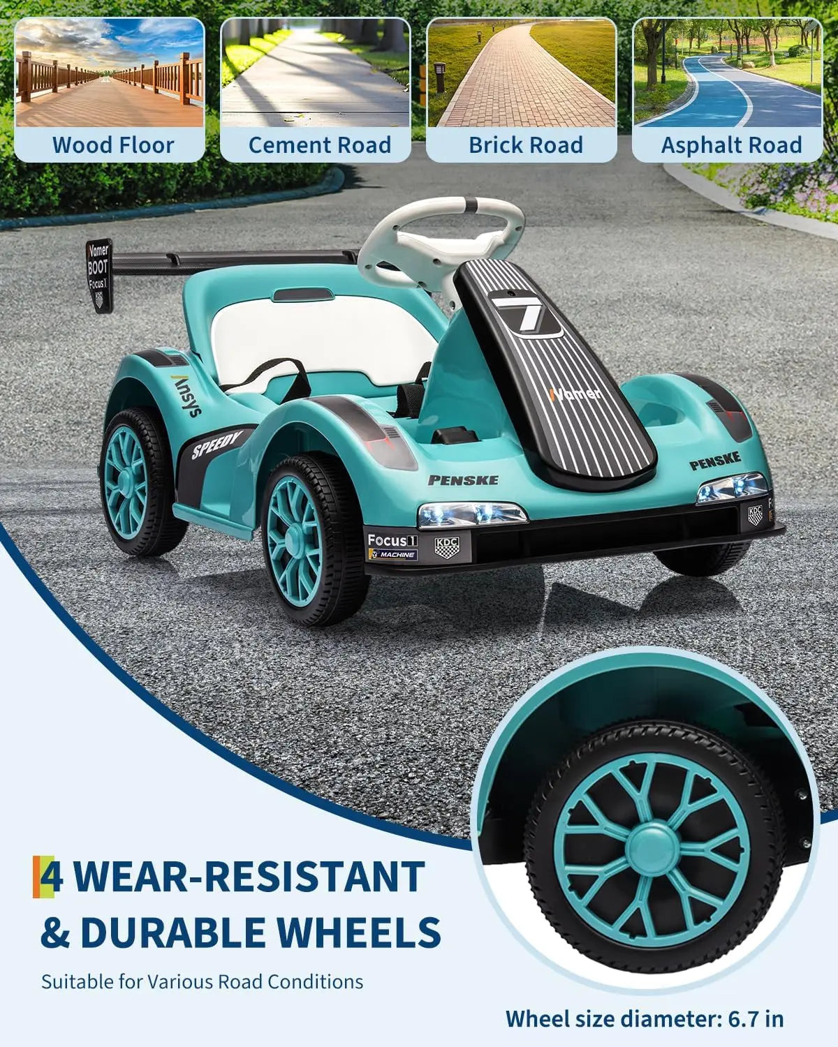 Kids 6V Electric Drift Go Kart Ride-On Toy with Remote Control