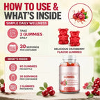 Cranberry Urinary Tract Health Support Dietary Supplement Gummies