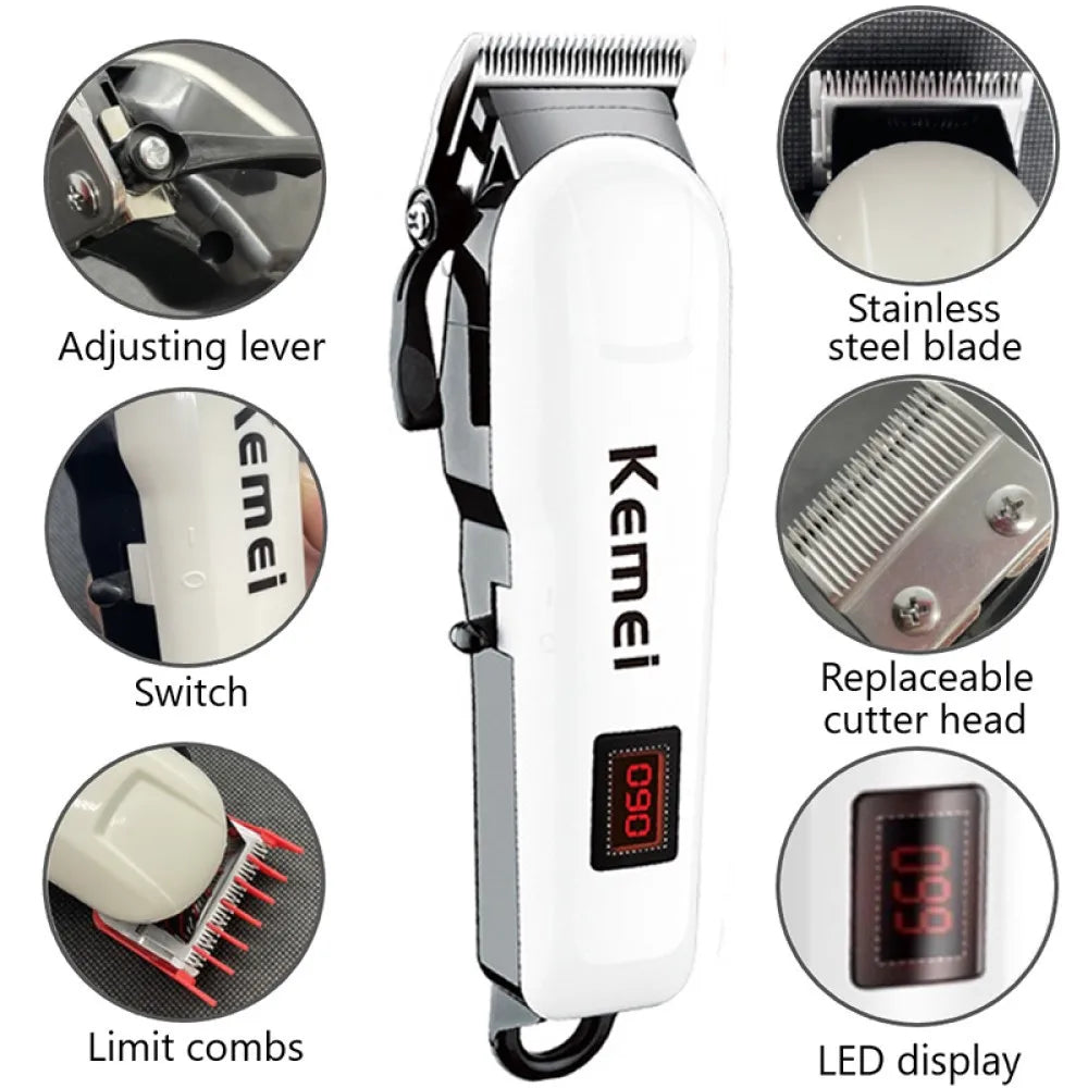 Men Professional Cordless Hair Clipper Rechargeable Trimmer 809A