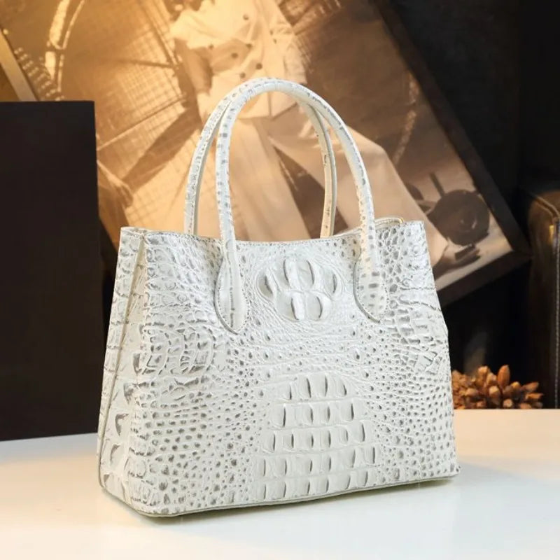 Women's Alligator Pattern Leather Handbag Crossbody Bag
