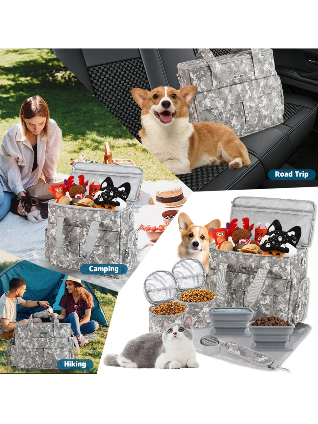 Large 6 PCS Airline Approved Dog Travel Bag Set