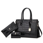 Women's Crocodile Pattern PU Leather Crossbody Shoulder Tote Bag
