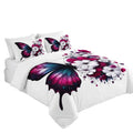 Butterfly Print Polyester Duvet Cover Set