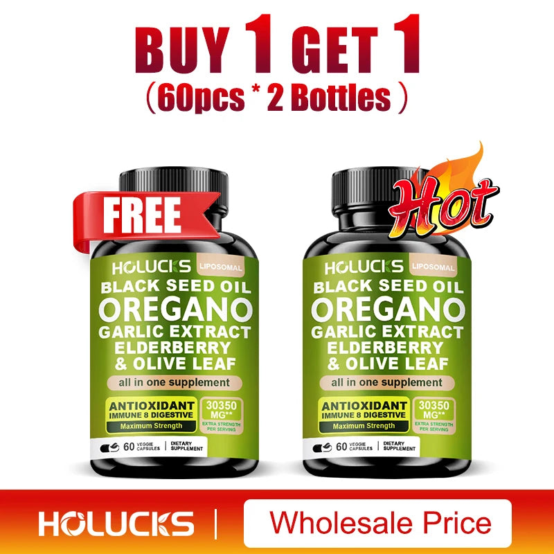 Oregano Oil Black Seed Oil Capsules Immune Digestive Support
