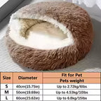 Shell-Shaped Plush Cat Bed for Small Dogs