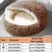 Shell-Shaped Plush Cat Bed for Small Dogs