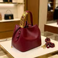 Women's Gold Letter Drawstring Handbag Crossbody Bucket Bag