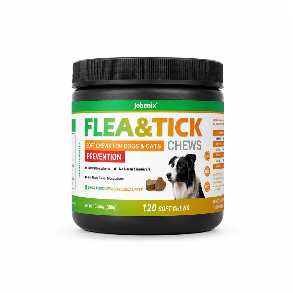 Flea & Tick Soft Chews for Dogs and Cats Skin & Coat Support 120 Count