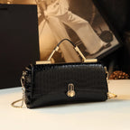 Women's Genuine Leather Crocodile Pattern Green Crossbody Shoulder Bag
