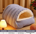 Warm Closed Cave Bed House for Cats Dogs