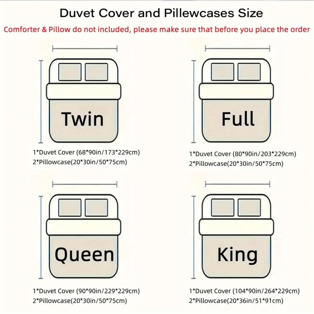 Skull Print Duvet Cover Set with Pillowcases