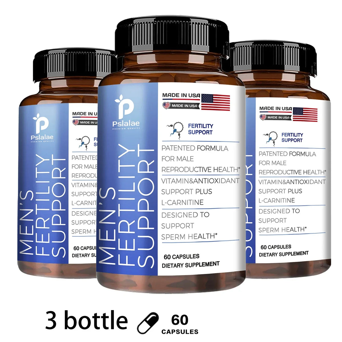 Male Fertility Support Reproductive Health Energy Dietary Supplement Capsules